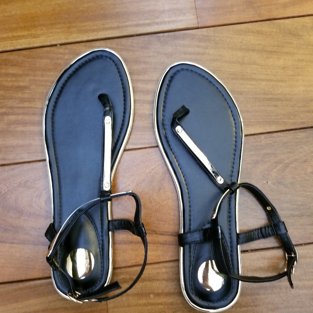 New Black and Gold Sandals